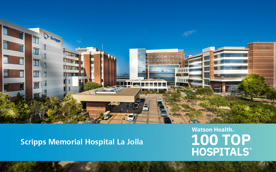 Scripps Memorial Hospital with Top 100 Hospitals banner.