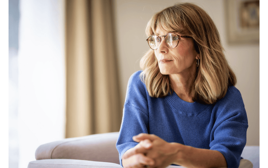 A woman considering breast reconstruction after mastectomy.