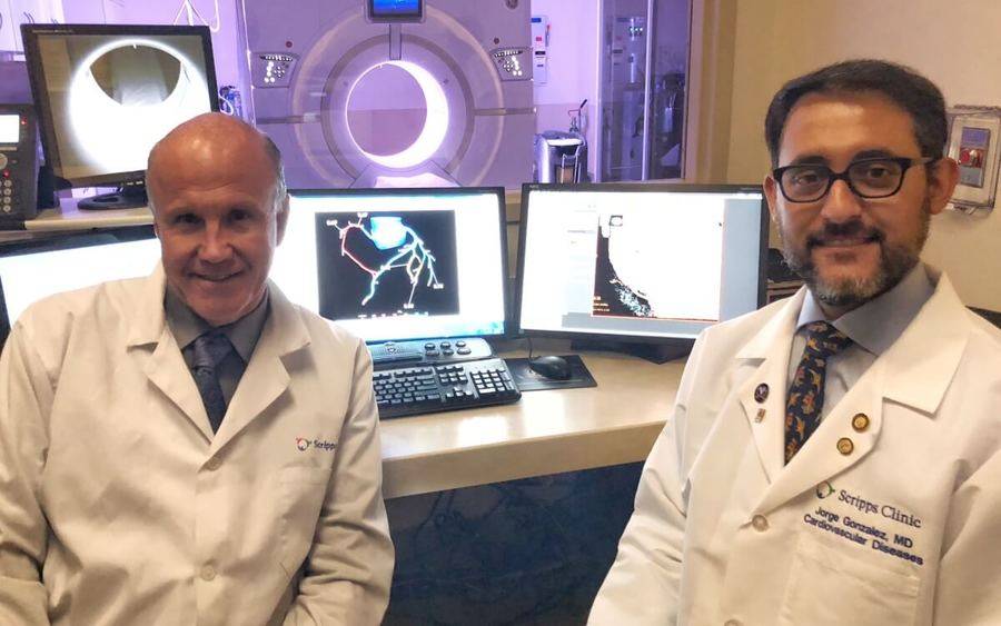 left to right George Wesby, M.D., Scripps cardiovascular radiologist, and Jorge Gonzalez, MD, Scripps cardiologist