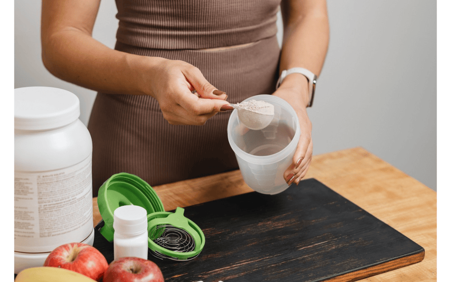 A woman taking creatine, which is generally safe but can affect kidney test results.