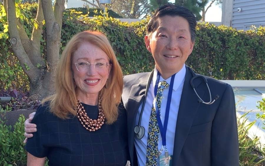 Debra Thomas and Ray Lin, MD, Scripps Anderson Cancer Center.