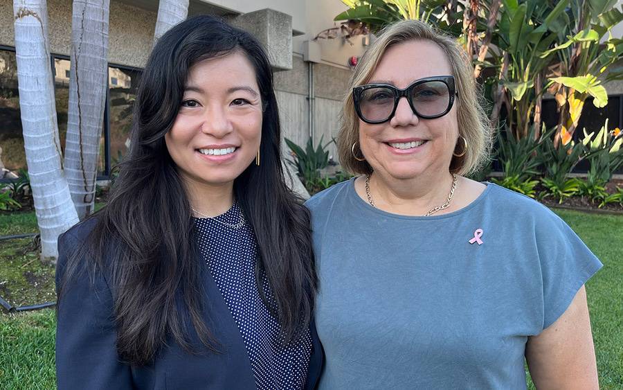 Principal investigator Dr. Ann Kuo and study participant Michele Baptista