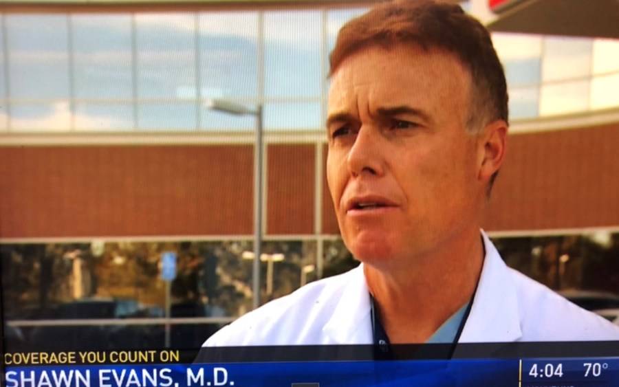 Shawn Evans, emergency medicine, on NBC7 discussing flu