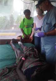 Dr. Eastman and haiti patient