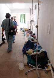 Hospital hallway in Haiti. 