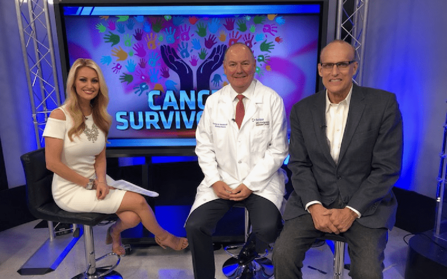 KUSI anchor Lauren Phinney, Thomas Buchholz, MD, Scripps MD Anderson Cancer Center, Craig Jacobsen, cancer survivor.