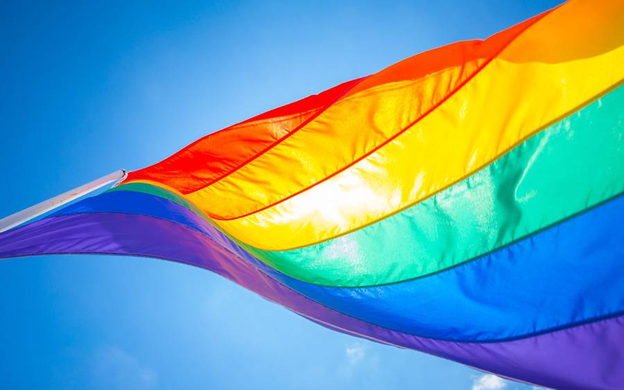 Flag representing lesbian, gay, bisexual, transgender, queer community.