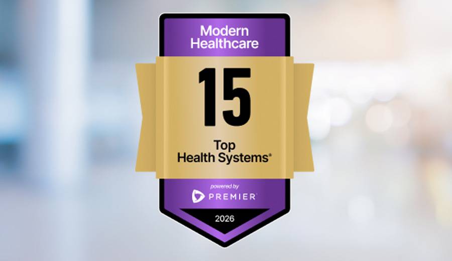 Modern Healthcare Premier Top 15 Health Systems badge for 2026.