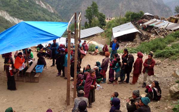 Scripps Health Medical Response Team members provide care at a temporary medical clinic set up in a remote Nepal village damaged by the recent earthquakes. (Photo credit: Scripps Health)
View high-resolution image