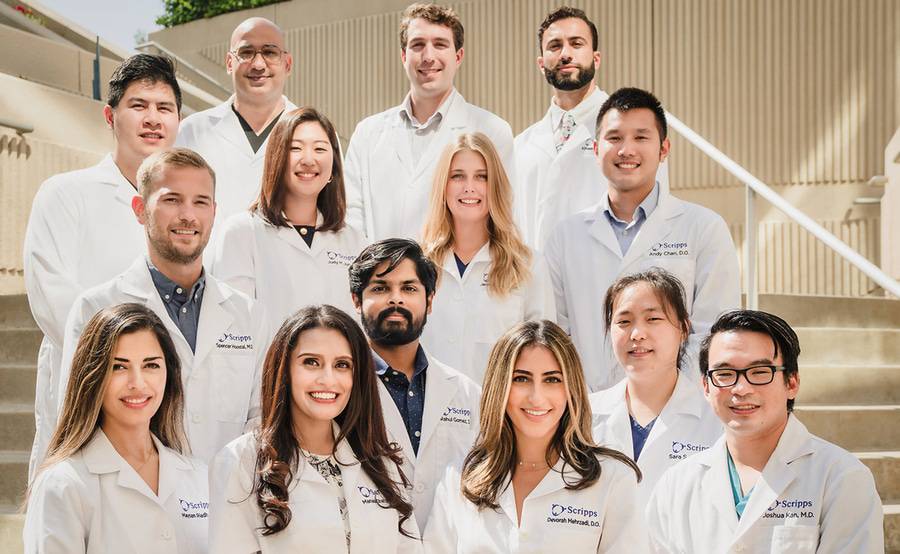 Members of the Scripps Mercy Internal Medicine Residency program gather for a photo.