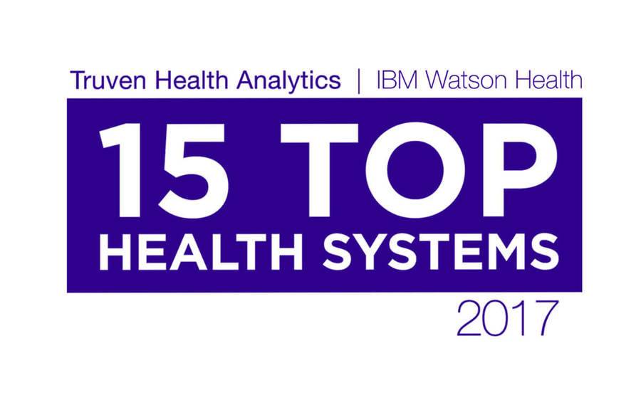 The Truven Health Analytics 15 Top Health Systems logo for 2017, where Scripps landed top five honors.