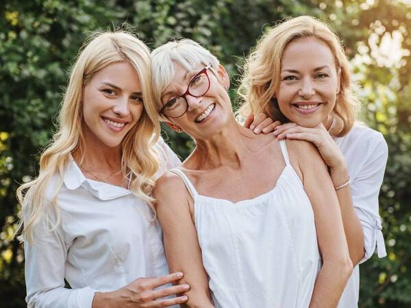 Three multi-generational women looking and feeling healthy.