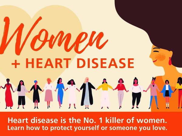 An infographic on women and heart disease.