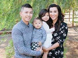 Catherine Abalos, Scripps Working Mother of the Year, and her family.