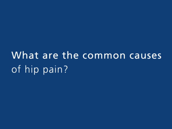 A screenshot for Ask the Expert video on hip pain and hip impingement.