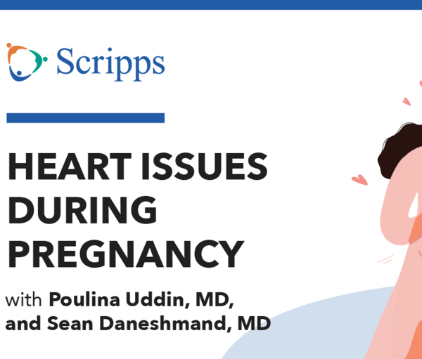 Thumbnail for video featuring Drs. Daneshmand and Uddin discussing high risk pregnancies and heart issues.
