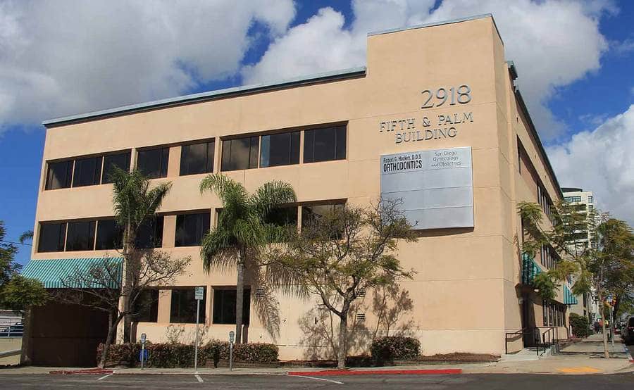 The exterior of the medical building at Fifth Avenue and Palm Street in Hillcrest, home to Scripps Clinic OB-GYN doctors.