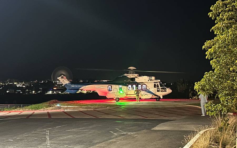 Astronauts from NASA's SpaceX Crew-11 arrive to Scripps Memorial Hospital La Jolla by helicopter.