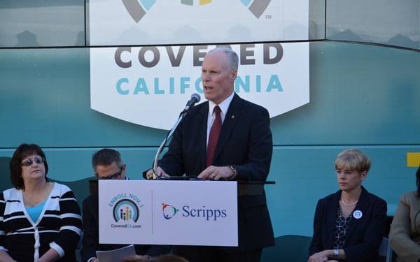 Scripps President and CEO Chris Van Gorder at an event with Covered California.