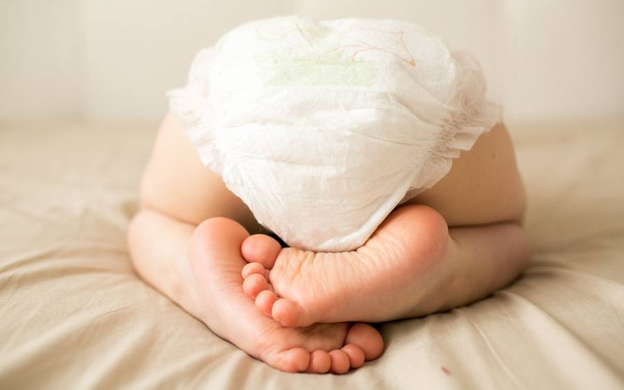 A baby's bottom is shown to illustrate an article on causes and treatment for diaper rash.