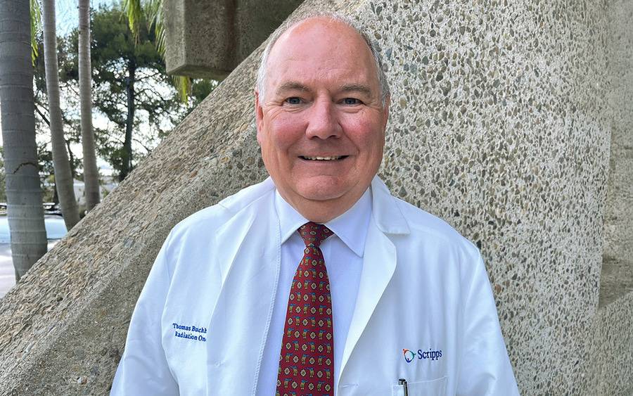Dr. Thomas Buchholz, Scripps Cancer Care physician, smiling outside.
