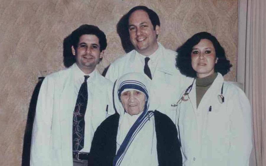 Scripps physcians pictured with Mother Teresa.