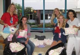 Pictured in the attached photo are (from left): Nurse Leanne Hatch, Samantha Cohen (Girl Scout Troop 1650), Karah Marazoni (in back, Leader, Girls Scout Troop 1359), Leah Todd-Borden (Girl Scout Troop 1359), and nurse Ina Wertzberger.