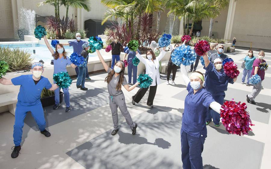 Healthcare workers celebrate Scripps Health being named to Fortune Magazine National Best Companies List for the 13th time.