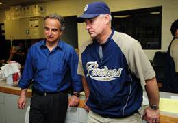 Padres team physician Jan Fronek, MD, and head athletic trainer Todd Hutcheson at Spring Training