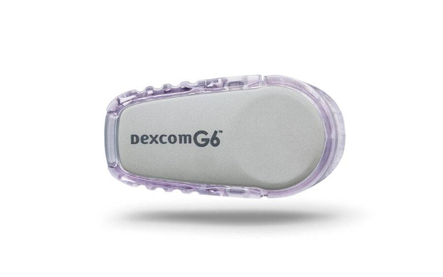 A picture f the medical device, Dexcom G6 for glucose monitoring in diabetic patients.