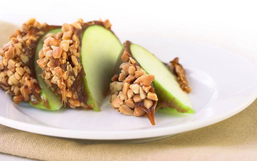 A Halloween pastry made from apples and caramel.