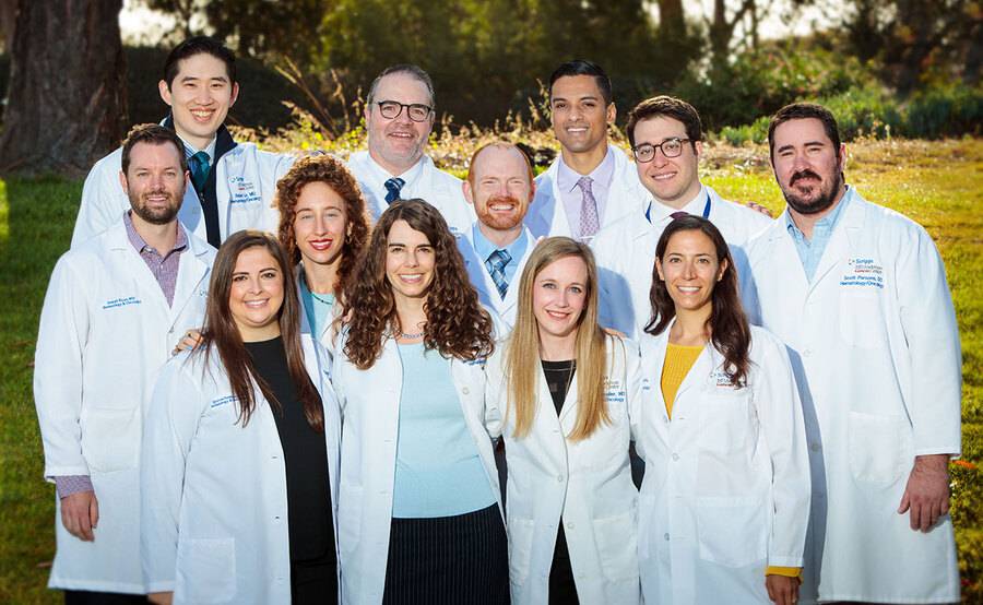 A group photo of the 2022 fellows from the Hematology and Medical Oncology Fellowship Program at Scripps Clinic are shaping the future of cancer treatment.