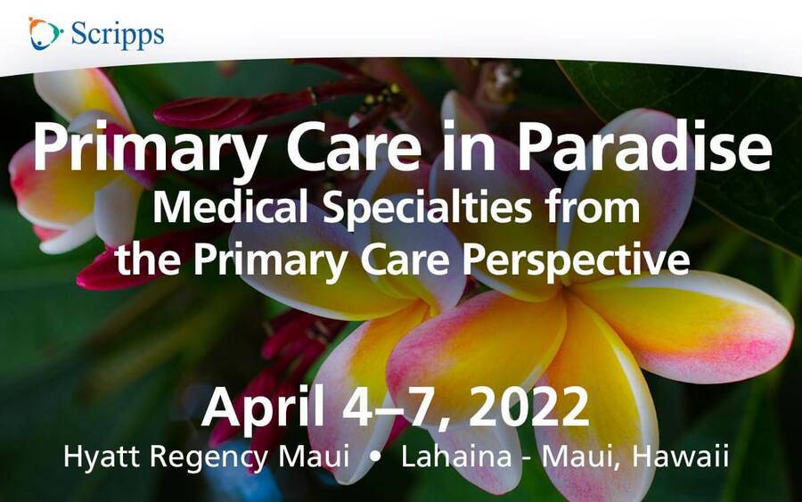 Banner for this conference in Hawaii features plumeria flowers.