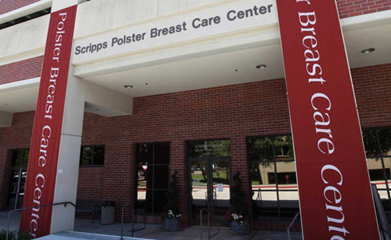 The entrance to Scripps Polster Breast Care Center, located inside the Ximed building on the campus of Scripps Memorial Hospital La Jolla.