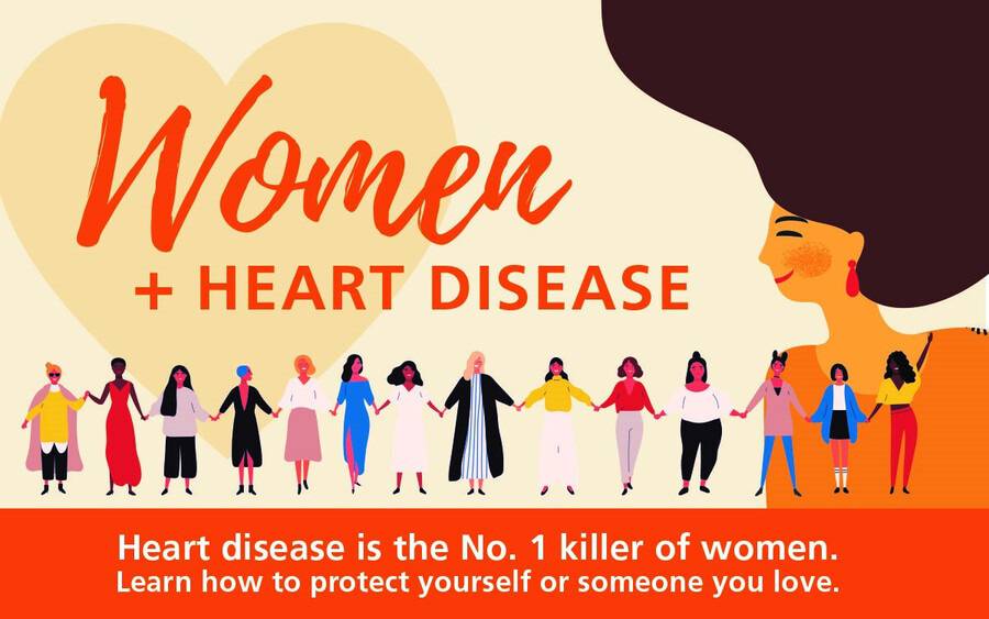 A graphic shows why women should understand the importance of heart disease and its impact on their health. 