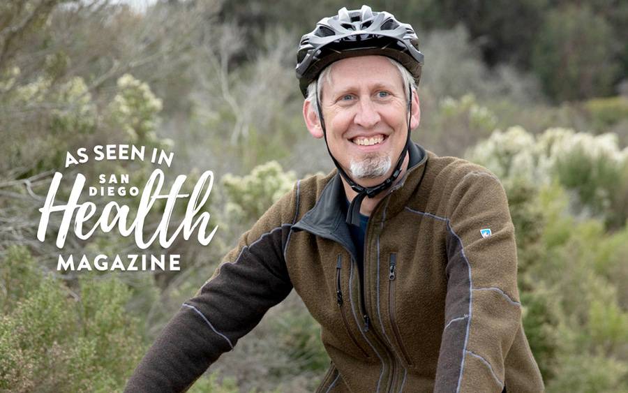 Dr. Jonathan Fisher and his family enjoy exercising together by bike riding.