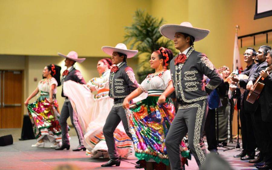 Mariachi dancers and musicians perform at a Scripps M.O.S.T. event.