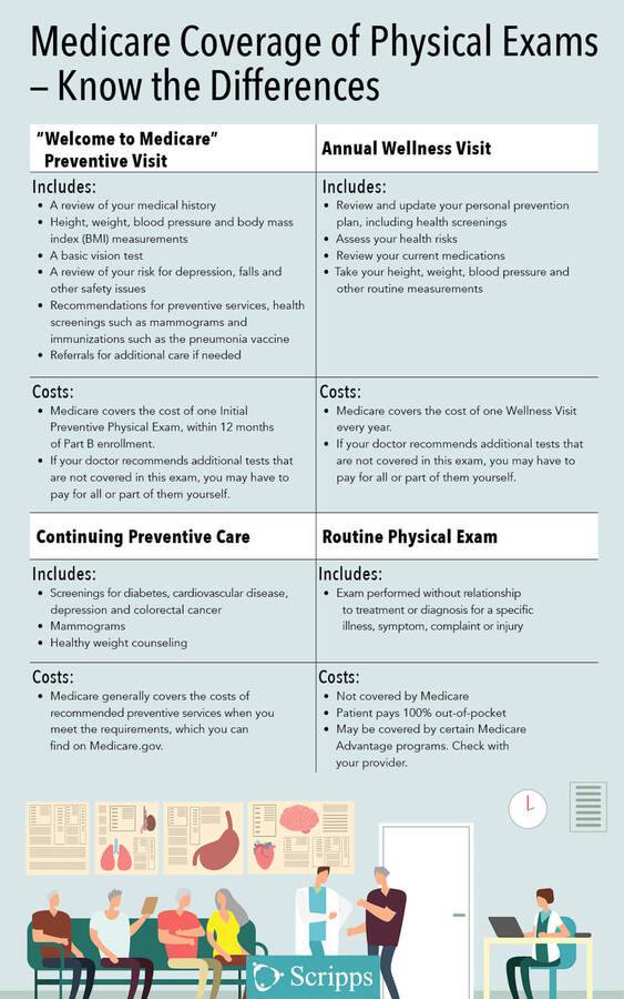 wellness visit vs physical exam