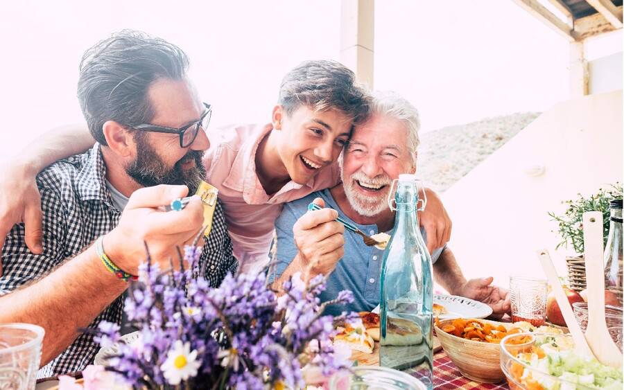 Certain conditions affect men more than women; photo shows three generations of males.