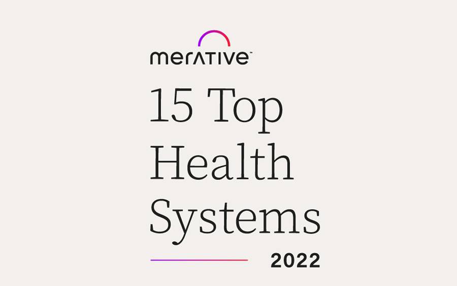 Merative 15 Top Health Systems 2022 logo