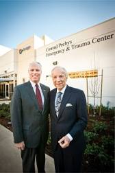 Scripps President and CEO, Chris Van Gorder celebrates the new Emergency & Trauma Center with philanthropist Conrad Prebys.