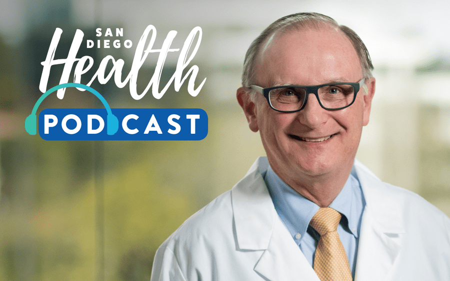 Dr. Michael Kosty, Scripps Clinic oncologist, featured in San Diego Health podcast discussing immunotherapy.