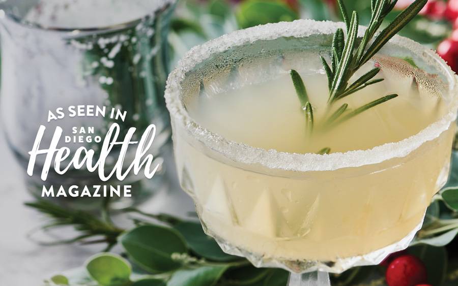 Our recipe for a fizzy rosemary cider, a festive non-alcoholic drink.