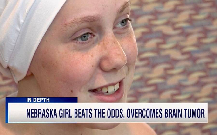 12-Year-Old Izabella Voelker overcomes a brain tumor after compelting proton therapy.