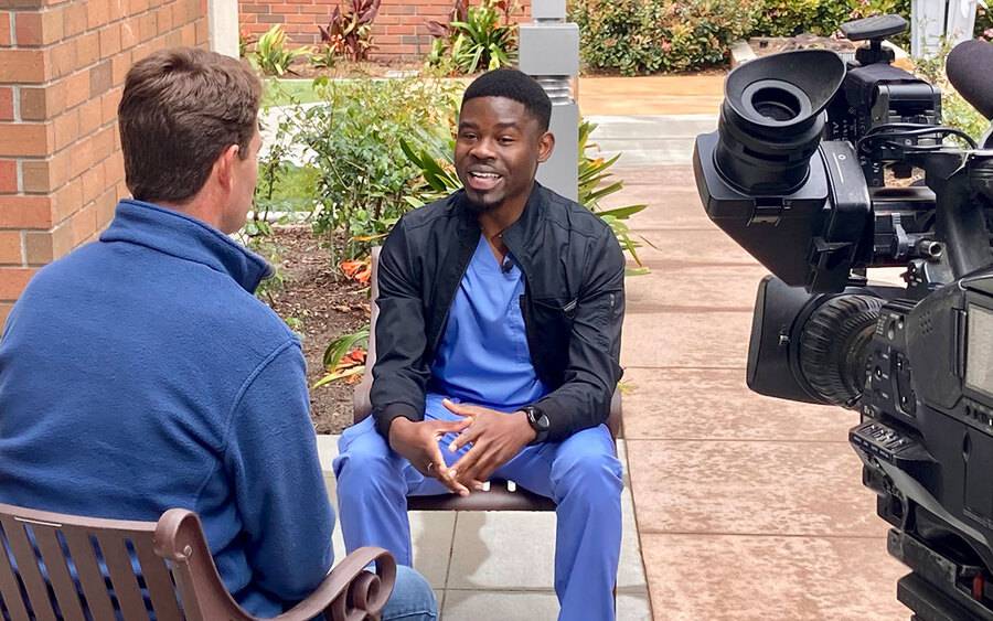 CBS 8 reporter Jeff Zevely recently interviewed Roobens Joujoute, a resident nurse at Scripps Memorial Hospital La Jolla.