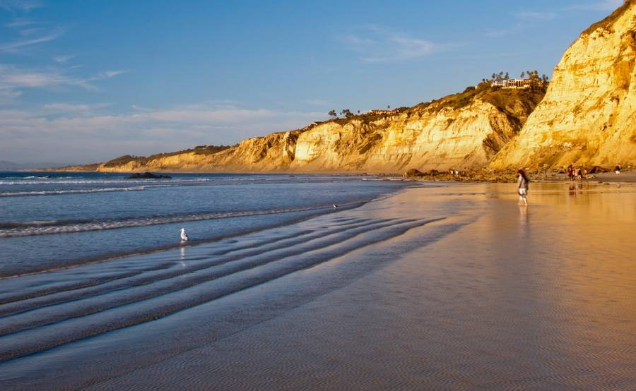 View of La Jolla beach, representing one of the beautiful locations that out-of-town patients can enjoy while receiving care at Scripps.