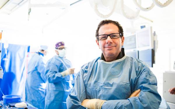 Dr. Paul Teirstein, Interventional Cardiologist at Scripps Clinic in prep for surgery.