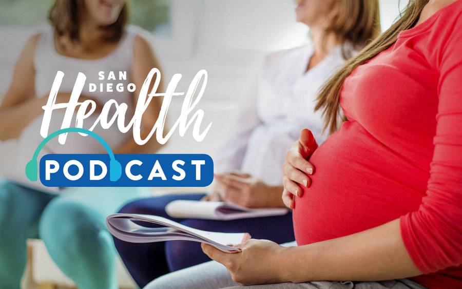 Woman waiting to meet with her soon-to-be-born baby's pediatrician.