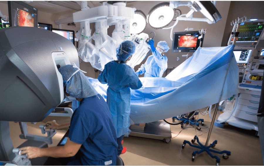 Robotic surgery team.