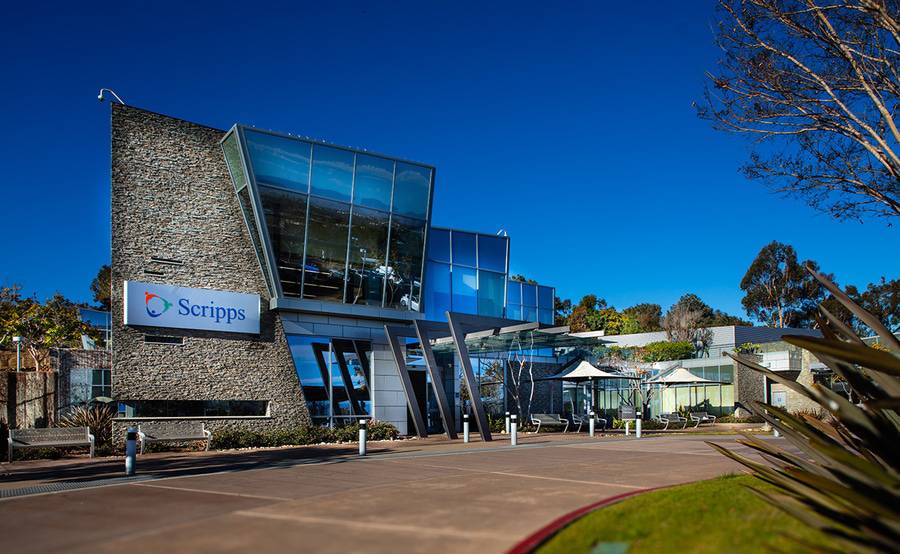 The exterior of Scripps Cancer Center, John J. Hopkins Drive, on the Torrey Pines Mesa in La Jolla.